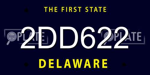 2DD622 Delaware License Plate