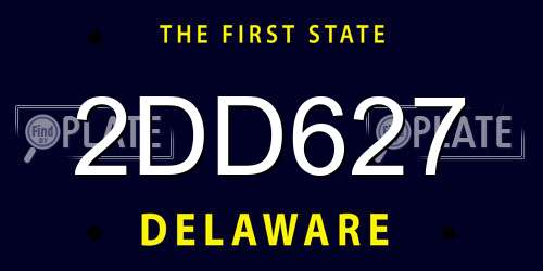 2DD627 Delaware License Plate