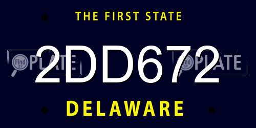 2DD672 Delaware License Plate