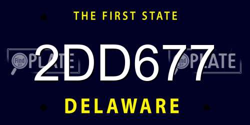 2DD677 Delaware License Plate
