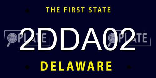 2DDA02 Delaware License Plate