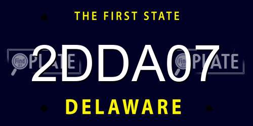 2DDA07 Delaware License Plate