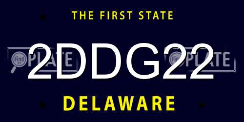 2DDG22 Delaware License Plate