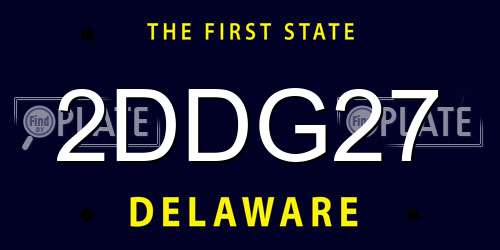 2DDG27 Delaware License Plate