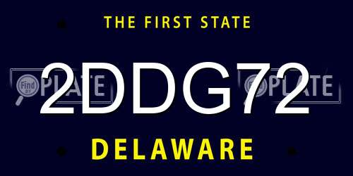 2DDG72 Delaware License Plate