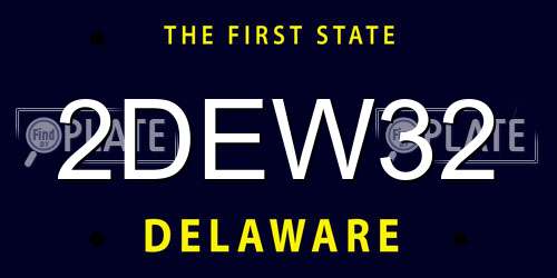 2DEW32 Delaware License Plate