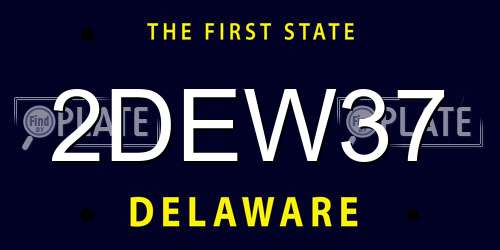2DEW37 Delaware License Plate
