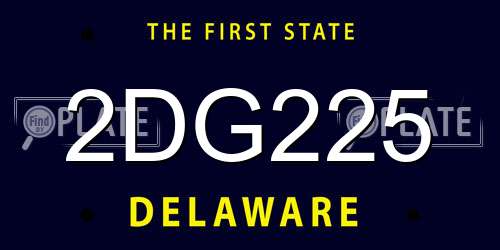 2DG225 Delaware License Plate