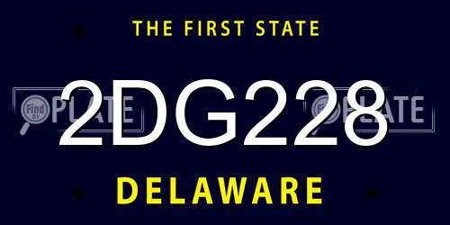2DG228 Delaware License Plate