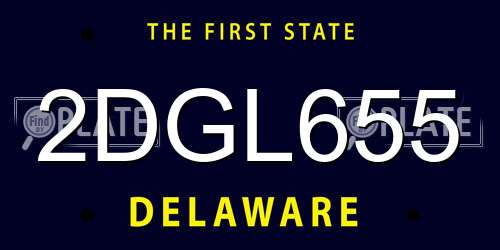 2DGL655 Delaware License Plate