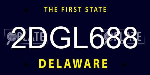 2DGL688 Delaware License Plate