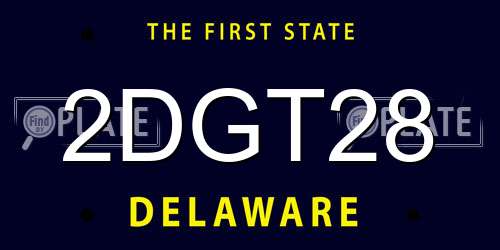 2DGT28 Delaware License Plate