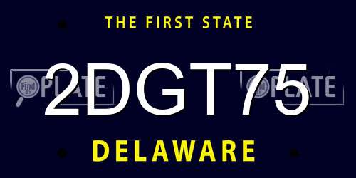 2DGT75 Delaware License Plate