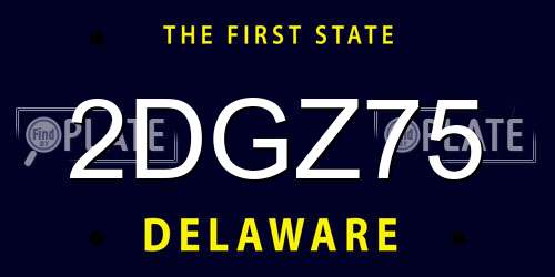 2DGZ75 Delaware License Plate