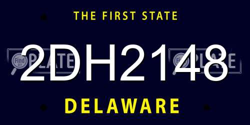 2DH2148 Delaware License Plate