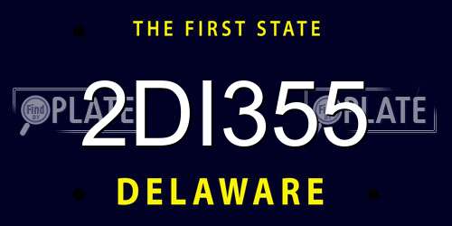 2DI355 Delaware License Plate