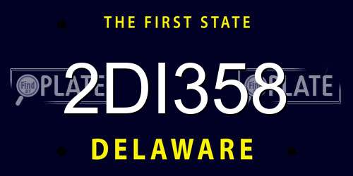 2DI358 Delaware License Plate