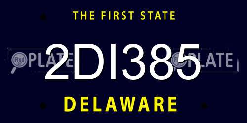 2DI385 Delaware License Plate
