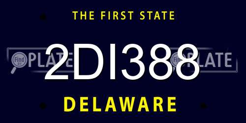 2DI388 Delaware License Plate