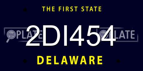 2DI454 Delaware License Plate