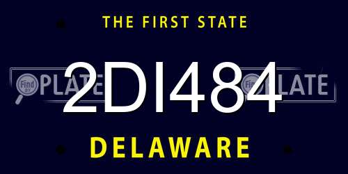 2DI484 Delaware License Plate