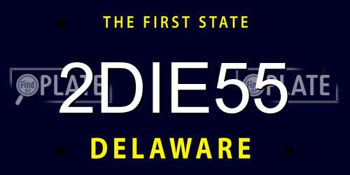 2DIE55 Delaware License Plate