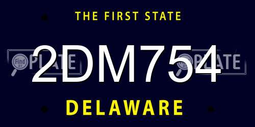 2DM754 Delaware License Plate
