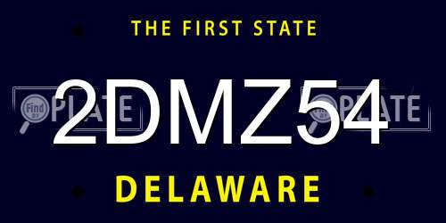 2DMZ54 Delaware License Plate