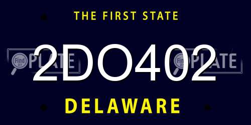 2DO402 Delaware License Plate