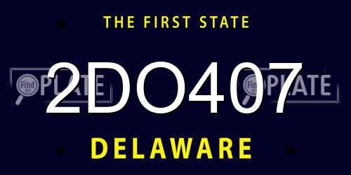 2DO407 Delaware License Plate