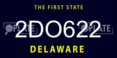 2DO622 Delaware License Plate