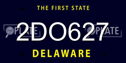 2DO627 Delaware License Plate