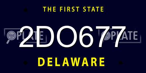2DO677 Delaware License Plate
