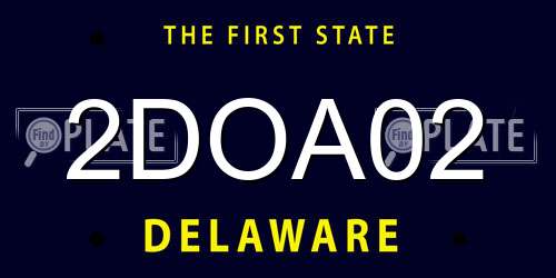 2DOA02 Delaware License Plate