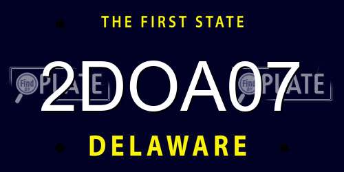 2DOA07 Delaware License Plate