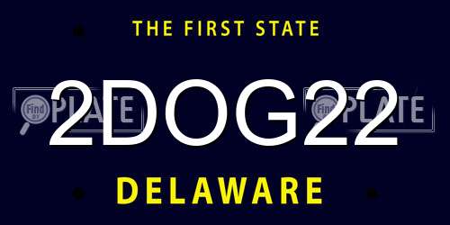 2DOG22 Delaware License Plate