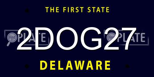 2DOG27 Delaware License Plate