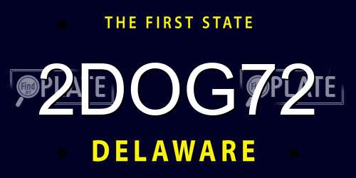 2DOG72 Delaware License Plate