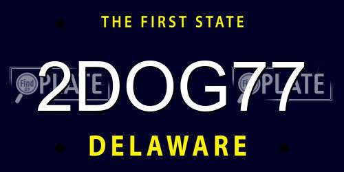 2DOG77 Delaware License Plate