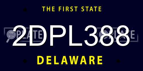 2DPL388 Delaware License Plate