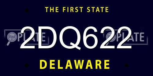 2DQ622 Delaware License Plate
