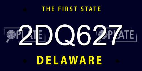2DQ627 Delaware License Plate