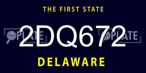2DQ672 Delaware License Plate