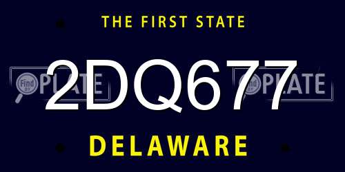 2DQ677 Delaware License Plate