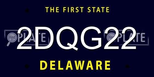 2DQG22 Delaware License Plate