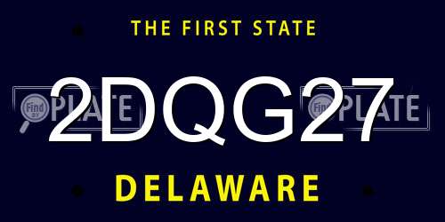 2DQG27 Delaware License Plate