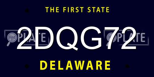 2DQG72 Delaware License Plate