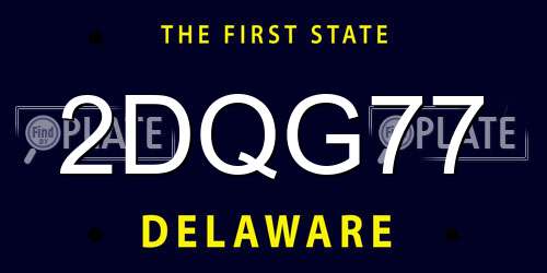 2DQG77 Delaware License Plate