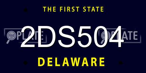 2DS504 Delaware License Plate