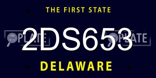 2DS653 Delaware License Plate